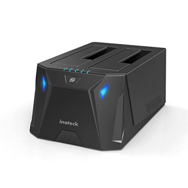 Inateck USB 3.0 to SATA I/II/III Dual Bay External Hard Drive Docking Station for 2.5 or 3.5 HDD, SSD, Up to Support 10TB, with Hard Drive Duplicator/Offline Cloner Function, FD2005