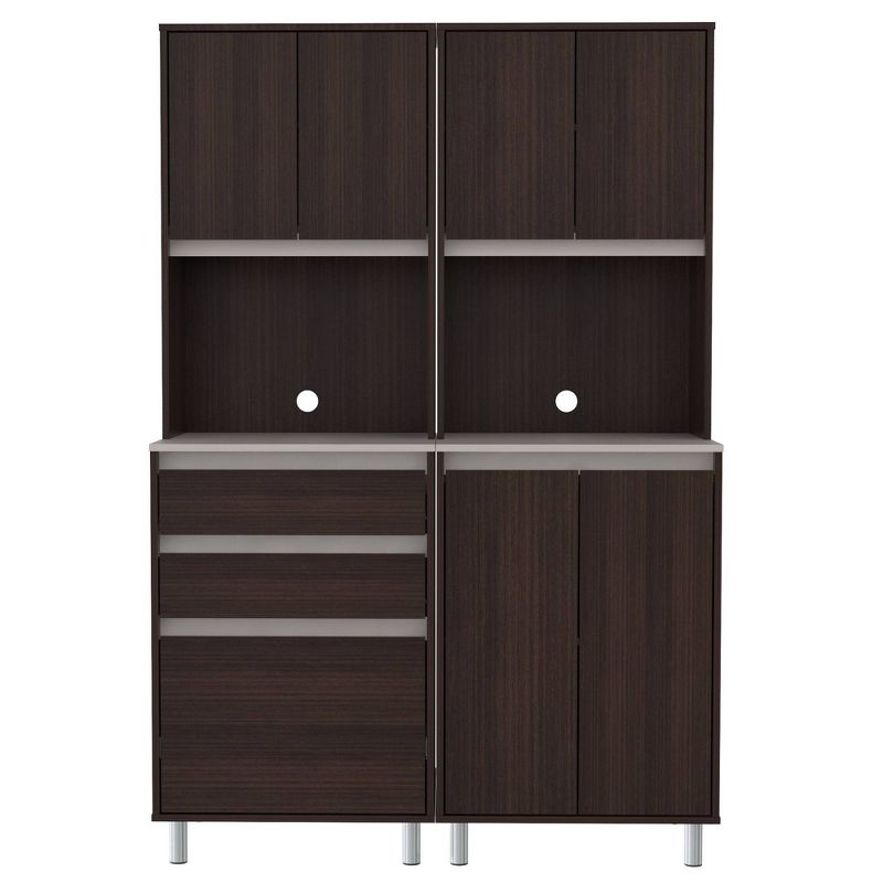 2pc Breakroom Storage System Espresso/Amber Gray - Inval