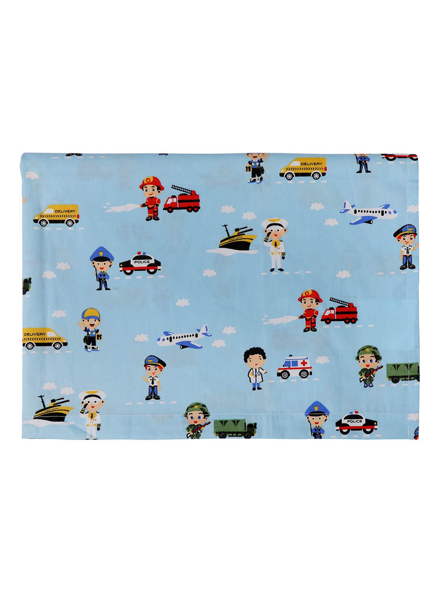 Nigh Nigh Young Heroes Blue Cotton 300 TC Kids Bed Linen Set