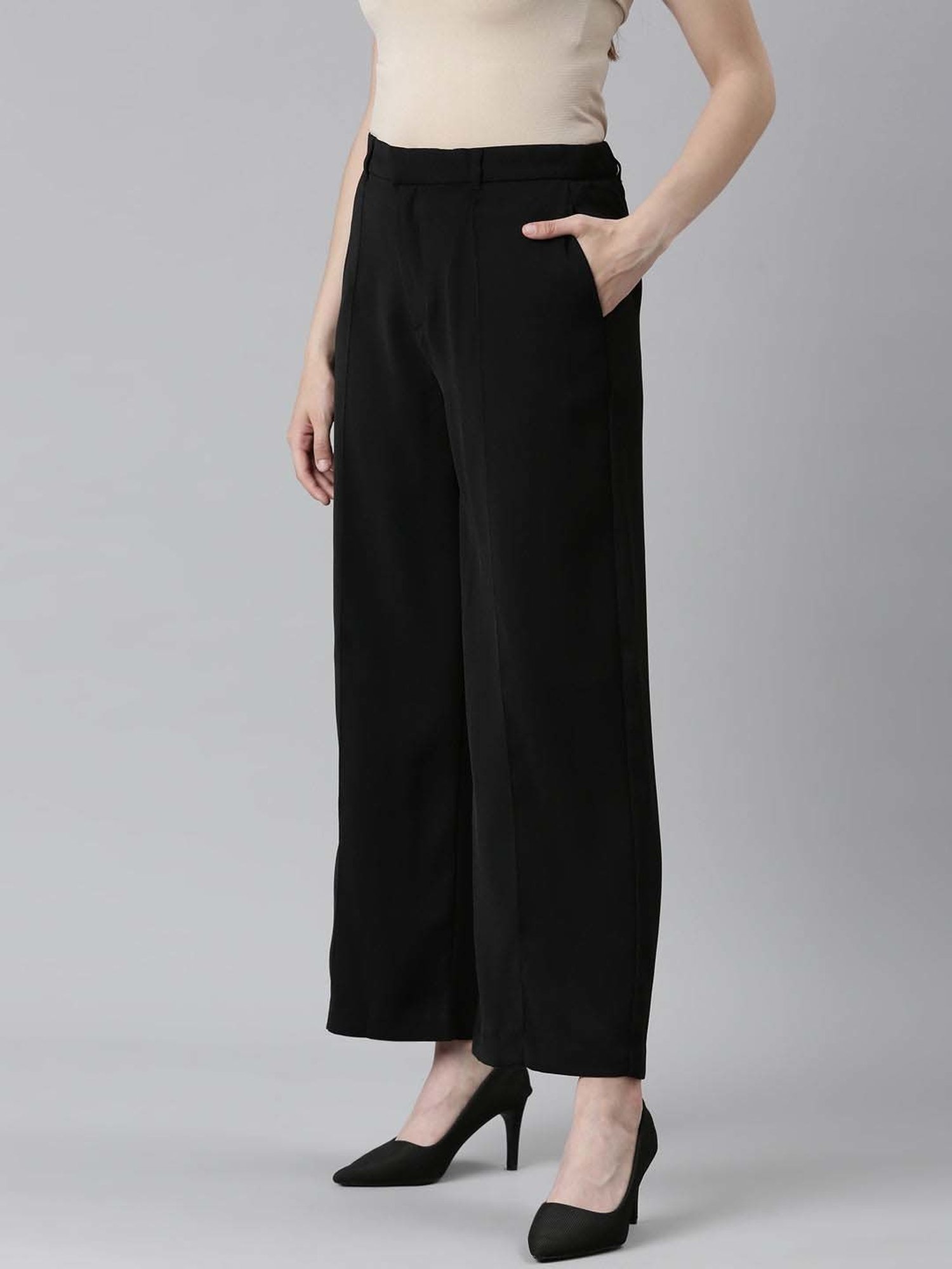 Go Colors! Black Mid Rise Flared Pants