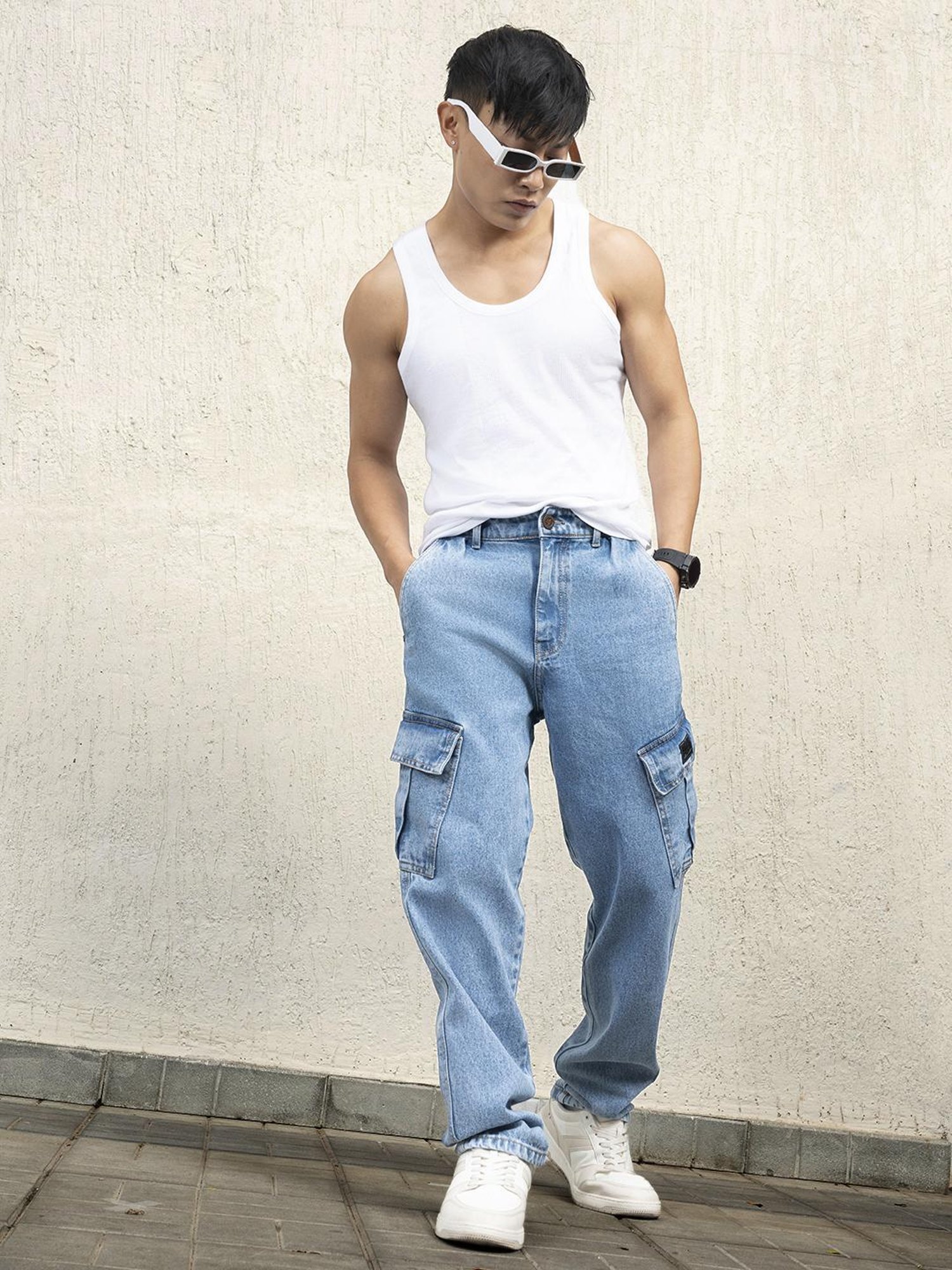 Hubberholme Men Cotton Long Sleeves Oversized Checked Double Pocket Shirt 48