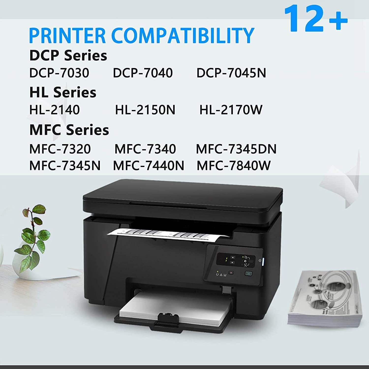 SuperInk 2 Pack Compatible for Brother DR360 Drum Unit TN360 Toner Cartridge (1 Drum,1 Toner) use in DCP-7030 DCP-7040 HL-2140 HL-2150N HL-2170W MFC-7340 MFC-7840W MFC-7440N MFC-7345N Printer