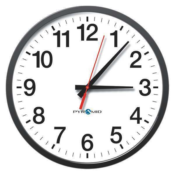 13-1/2" Analog Analog Wall Clock, Black PYRAMID 5200