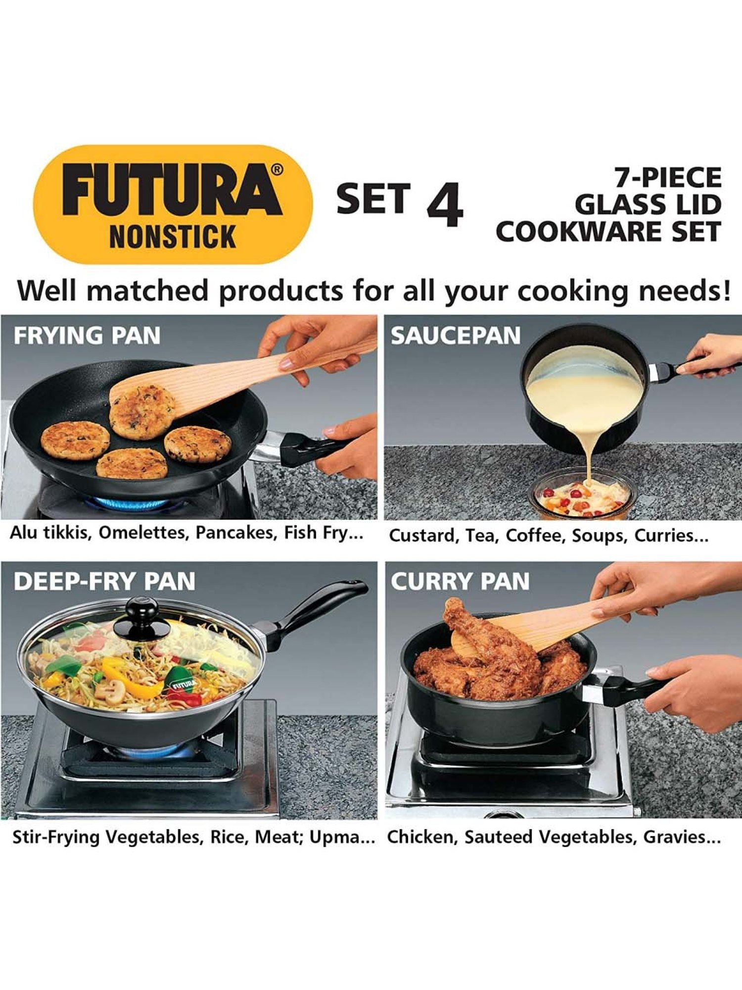 Hawkins Futura Black 5 Piece Non-Stick Cookware Set