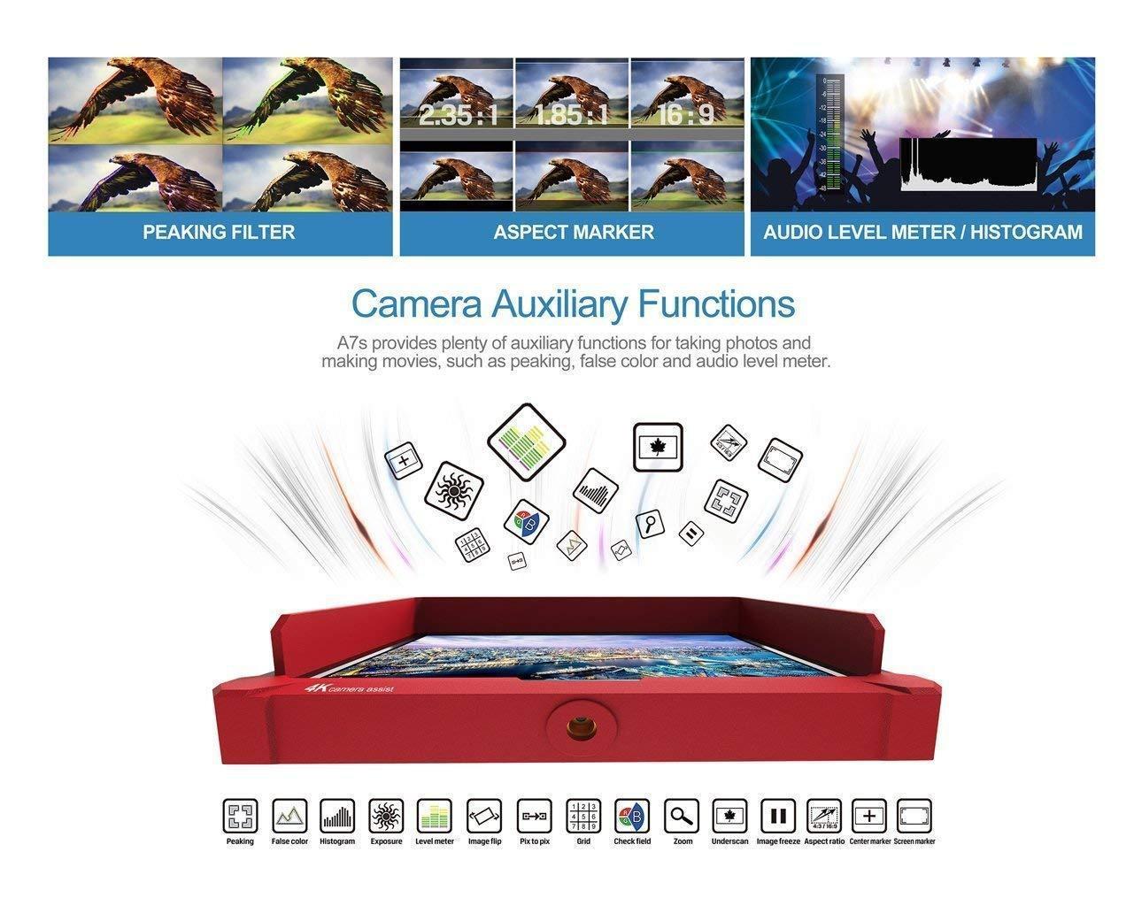 Lilliput A7S 7" 1920x1200 IPS Screen Camera Field Monitor 4K 1.4 HDMI Input output Video For DSLR Mirrorless Camera SONY A7S II A6500 Panasonic GH5 Canon 5D Mark IV by LILLIPUT OFFICIAL SELLER VIVITEQ