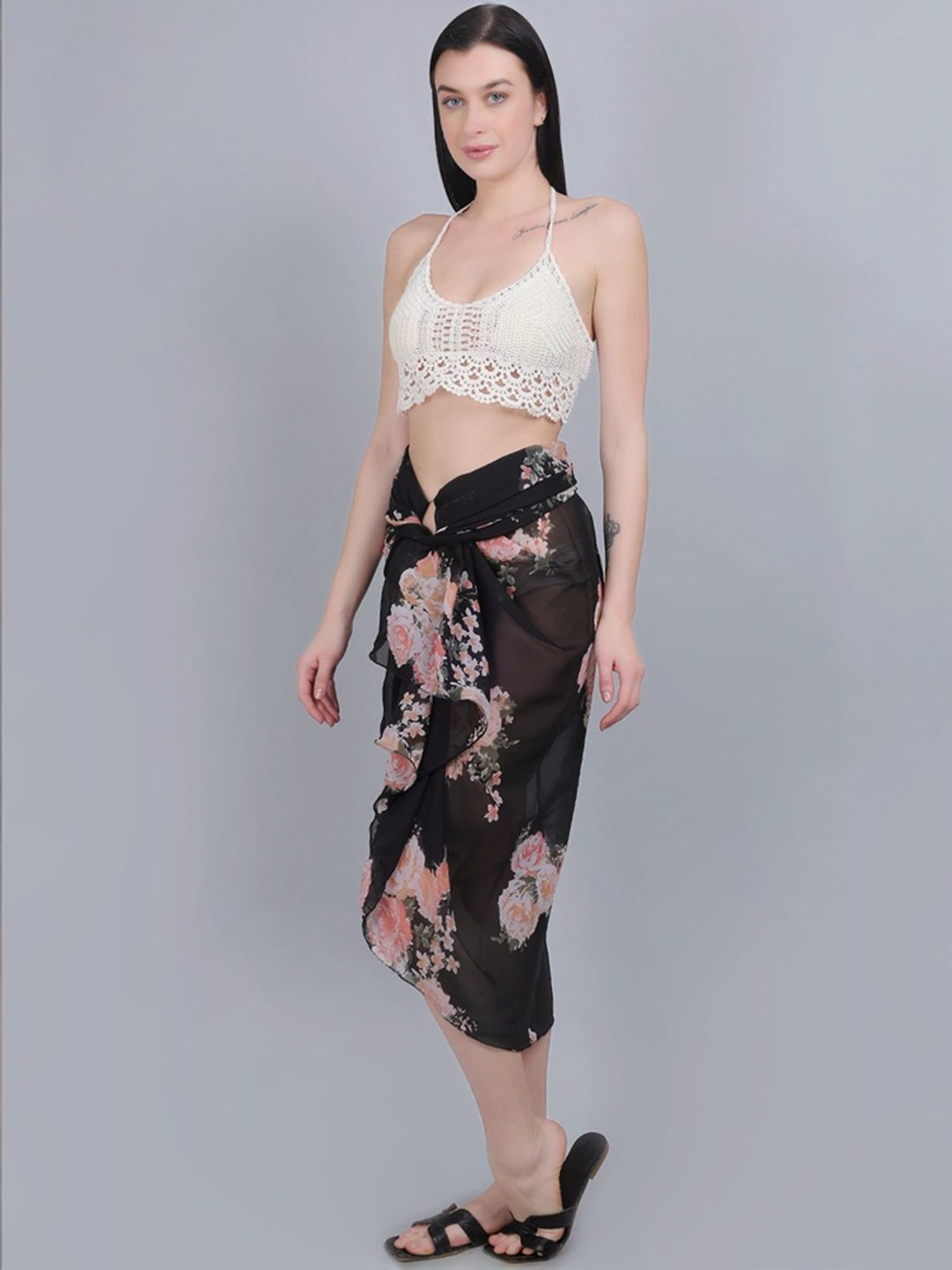mod & shy Black Printed Sarong