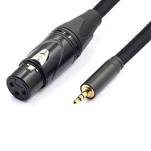 Microphone Cable 35mm 18 Inch TRS Stereo Male to XLR Female Nylon Braid for Camcorders DSLR Cameras Computer Recording Device 10 Feet