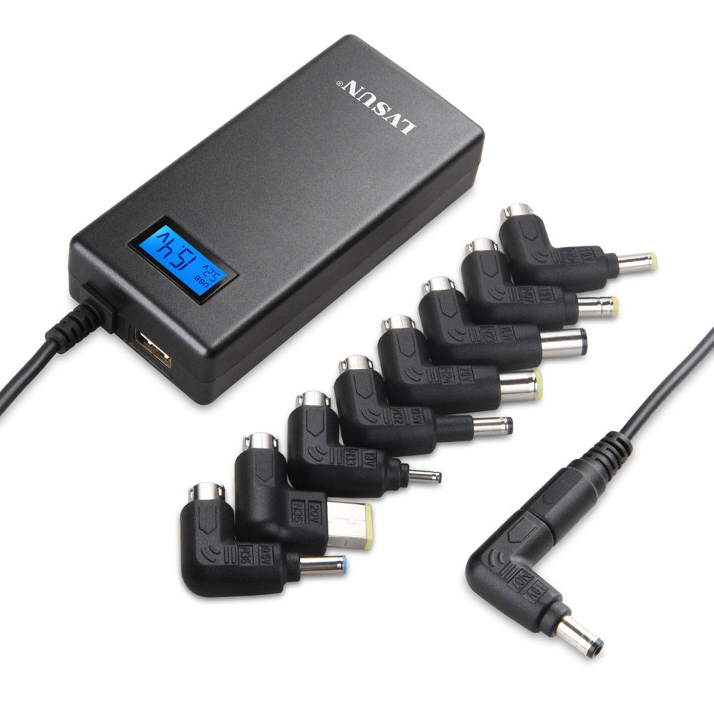 Lvsun Classic 70 Watt Universal Netbook Ac Adapter Laptop Power Supply Charger Fit for Hp&compaq 18.5v, 19v, Lenovo&ibm 20.5v, Acer 19v, Dell 18v, Hp & Samsung Ultrabook and More Devices