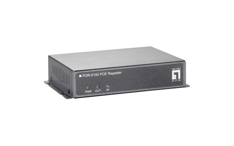 LevelOne POR-0100 Indoor 1 Port PoE Repeater - 1 x 10/100Base-TX, 1 x 10/100Base-TX
