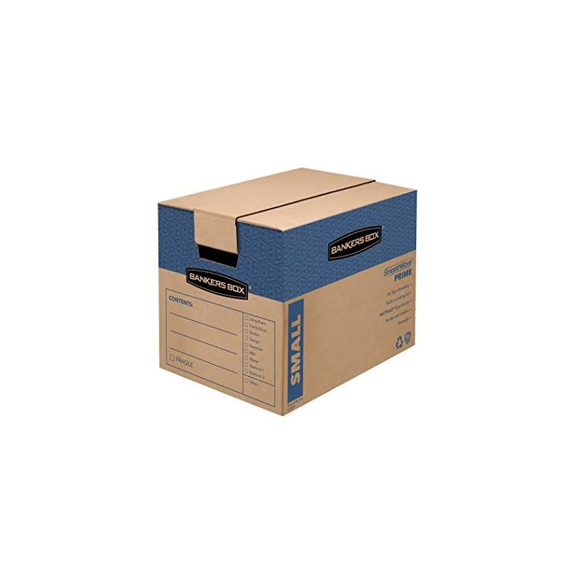 SmoothMove Prime Moving Boxes, Tape-Free and Fast-Fold Assembly, Small, 16 x 12 x 12 Inches, 5 Pack (8862701)