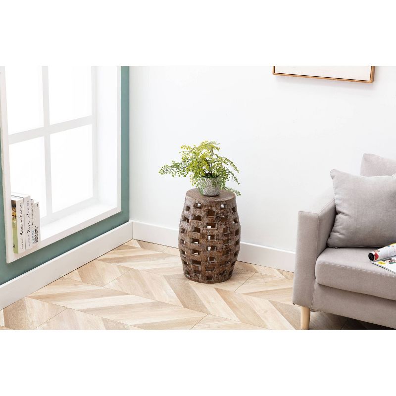 18" Hampton Side Table Weathered Walnut - Boraam