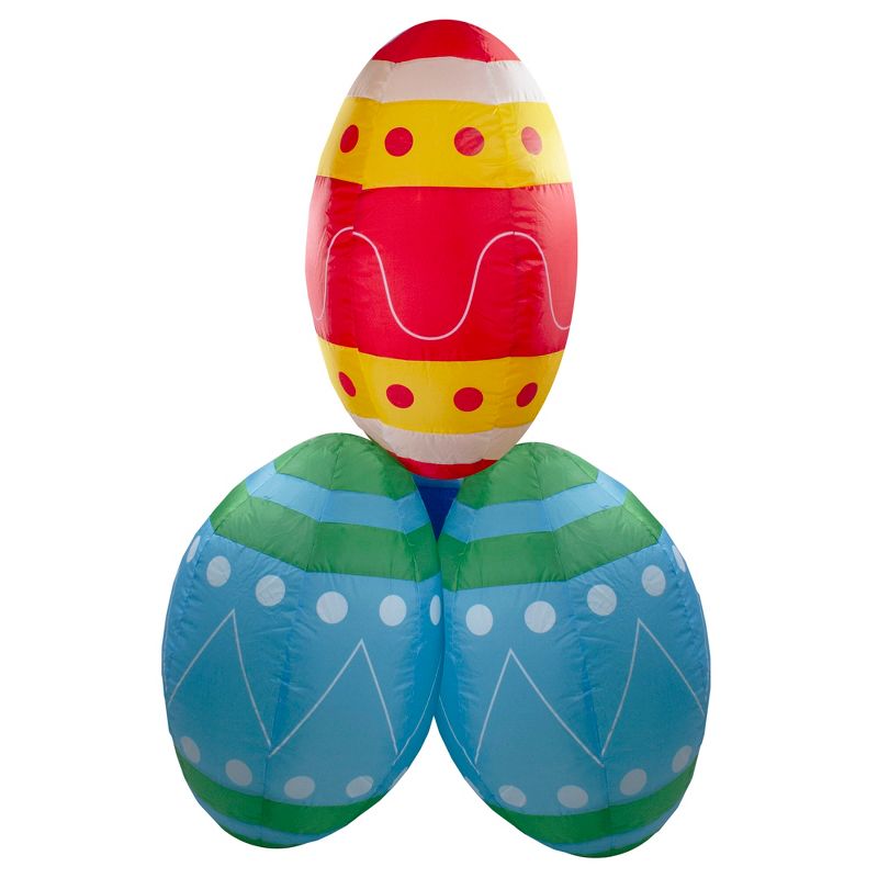 Gemmy Airblown Inflatable Snoopy with Bunny Ears and Decorated Egg, 3.5 ft Tall, white