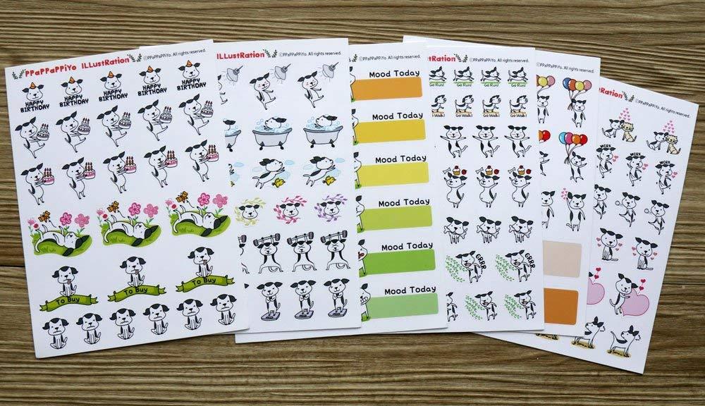 Dog planner sticker - 12 Sheets Size 4 X 5.5 Inch