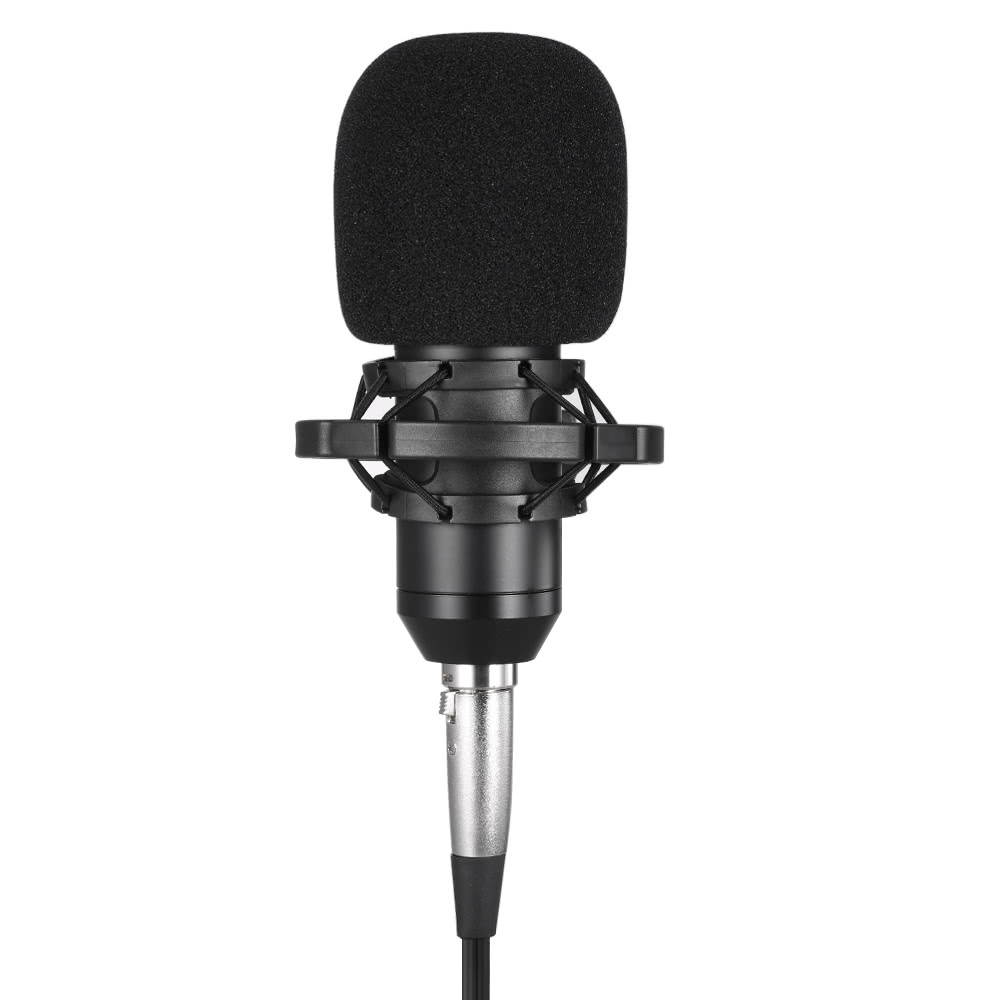 BM800 Condenser Microphone Studio Sound Recording Broadcasting with Shock Mount 3.5mm Audio Cable Sponge Microphone