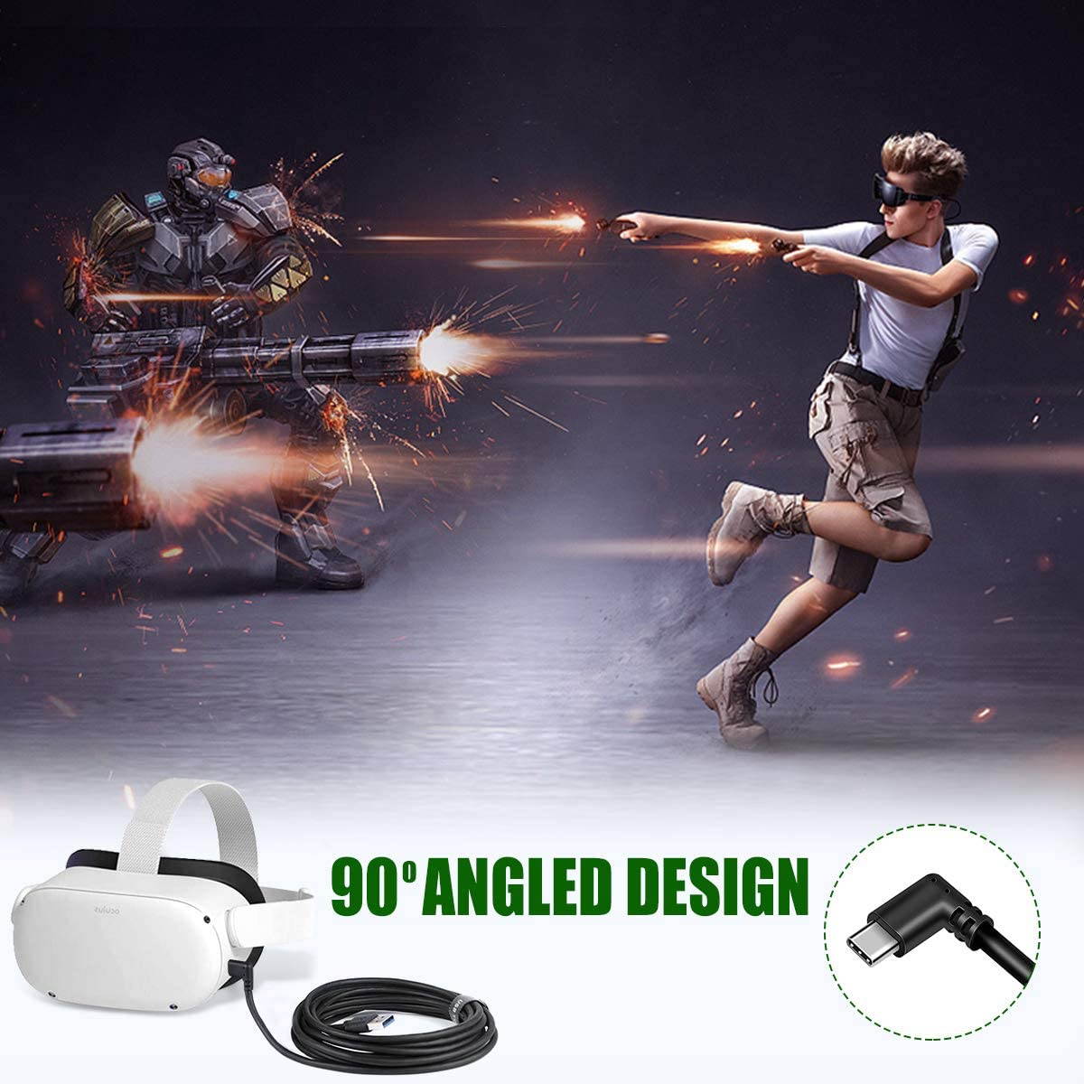 Oculus Link Cable 26ft/8M, Oculus Quest 2 Link Cable,High Speed Data Transfer& Fast Charging  USB C Cable,Compatible for Oculus Quest 2 Headset and Gaming PC, VR25