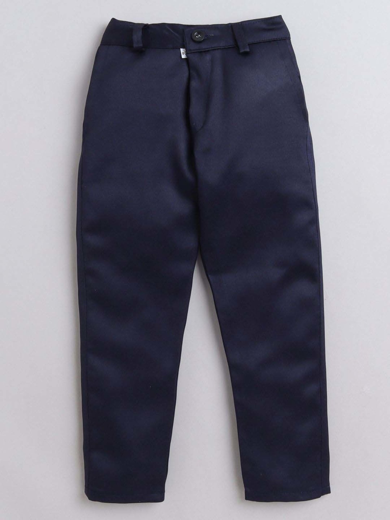 Fourfolds Boys Navy Blue Solid Full Sleeves Clothing Set