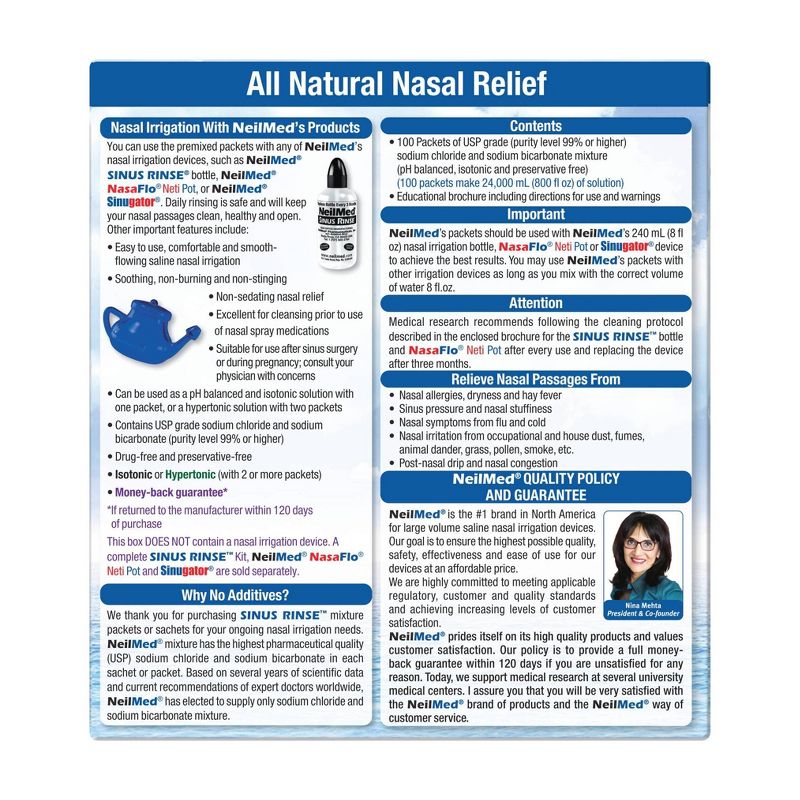 NeilMed Sinus Rinse Regular Refill Packets - 100ct