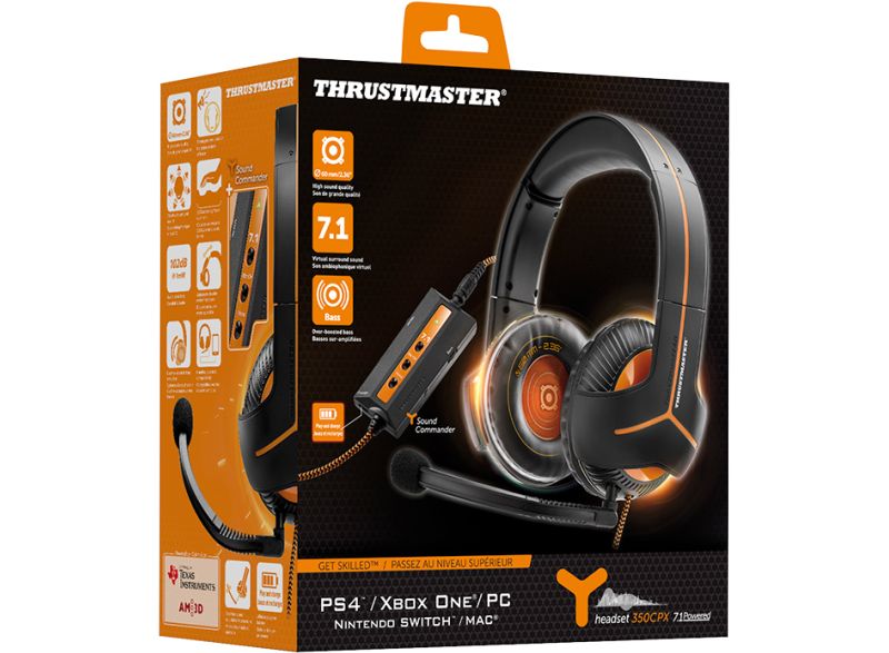 Thrustmaster Y-350CPX 7.1 Powered Headset - Stereo - Wired - Over-the-head - Binaural - Circumaural