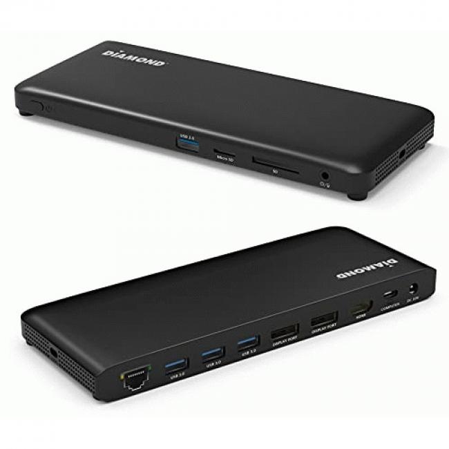 MiniDP Video Dock with USB 30 LAN Hub Black Mini DisplayPort to HDMI or DisplayPort 2port USB hub with 1 Gigabit Ethernet port for Macbooks Surface Pros and DellAsusLenovoHP Laptops JUH30412S1