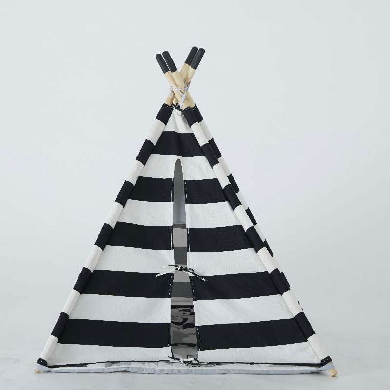 Wonder&Wise Striped Indoor Baby Toddler Childrens Kids Foldable Canvas Activity Toy Teepee Play Tent House with ABC Floor Mat for Ages 6 Months and Up