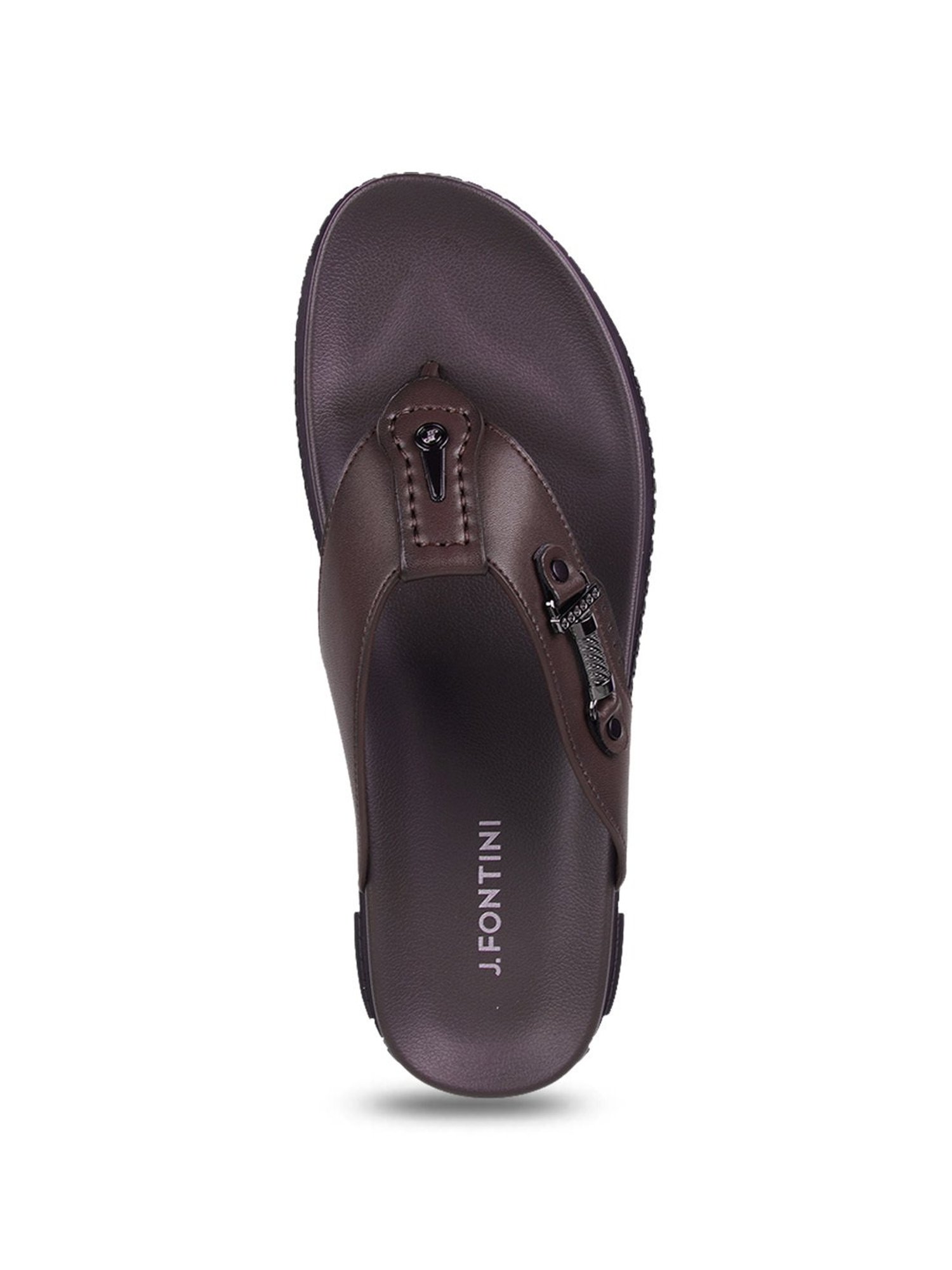 J. Fontini by Mochi Men's Brown Thong Sandals