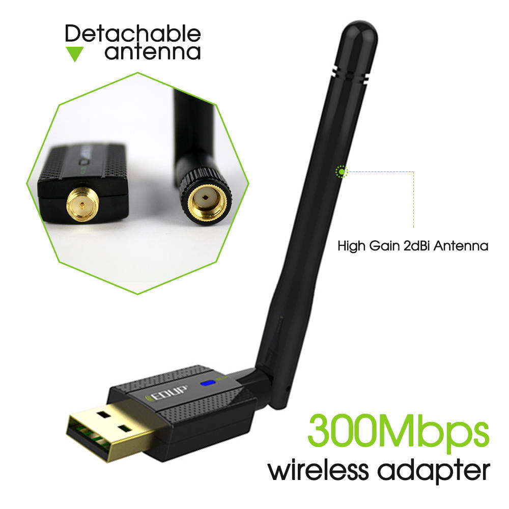 Wifi Adapter Dongle for Windows 10 / XP Wireless Adapter 300Mbps Driver