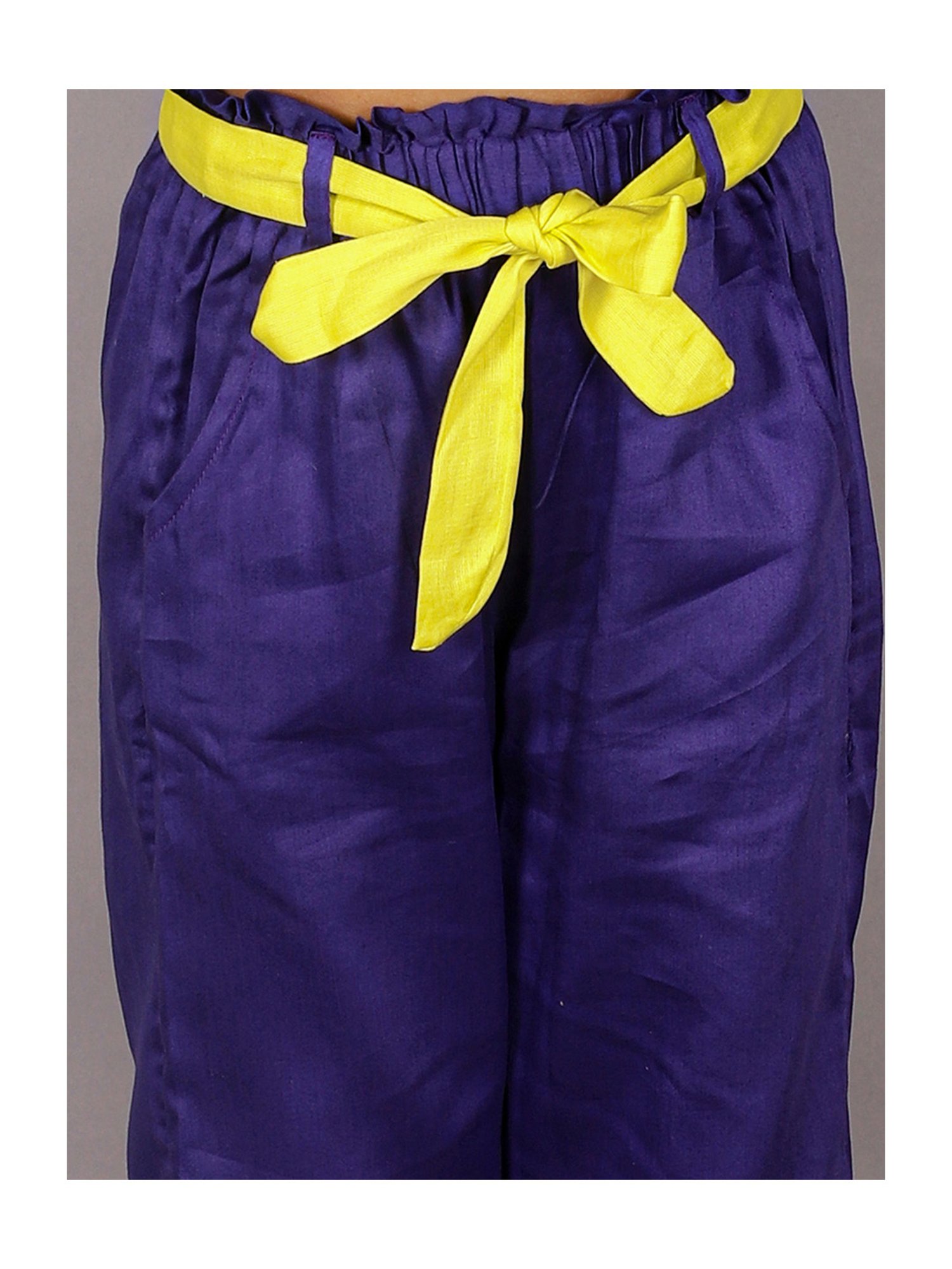 Lil Drama Kids Purple Solid Top with Pants