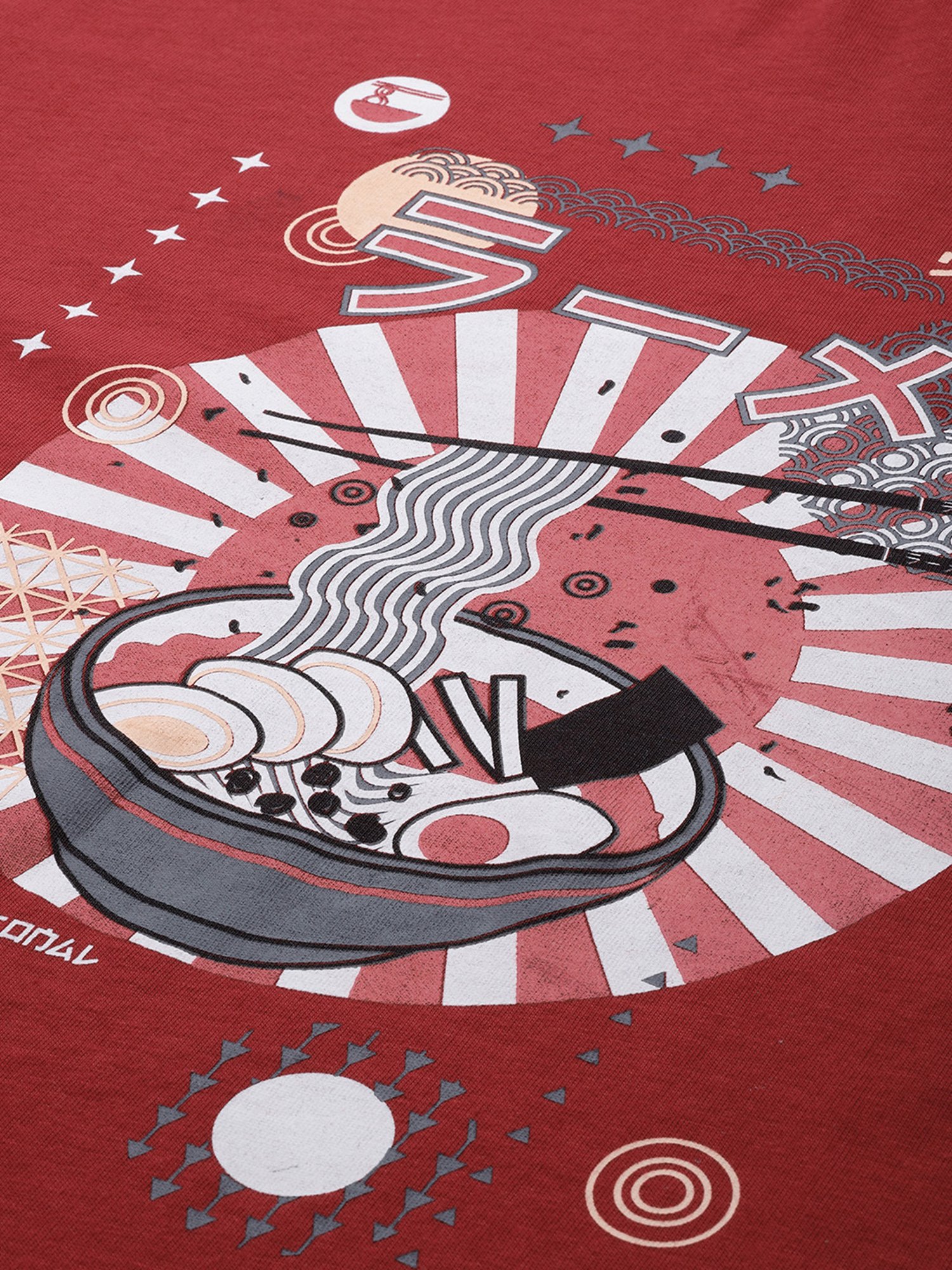 Burnt Umber Red Regular Fit Graphic Print Crew T-Shirt