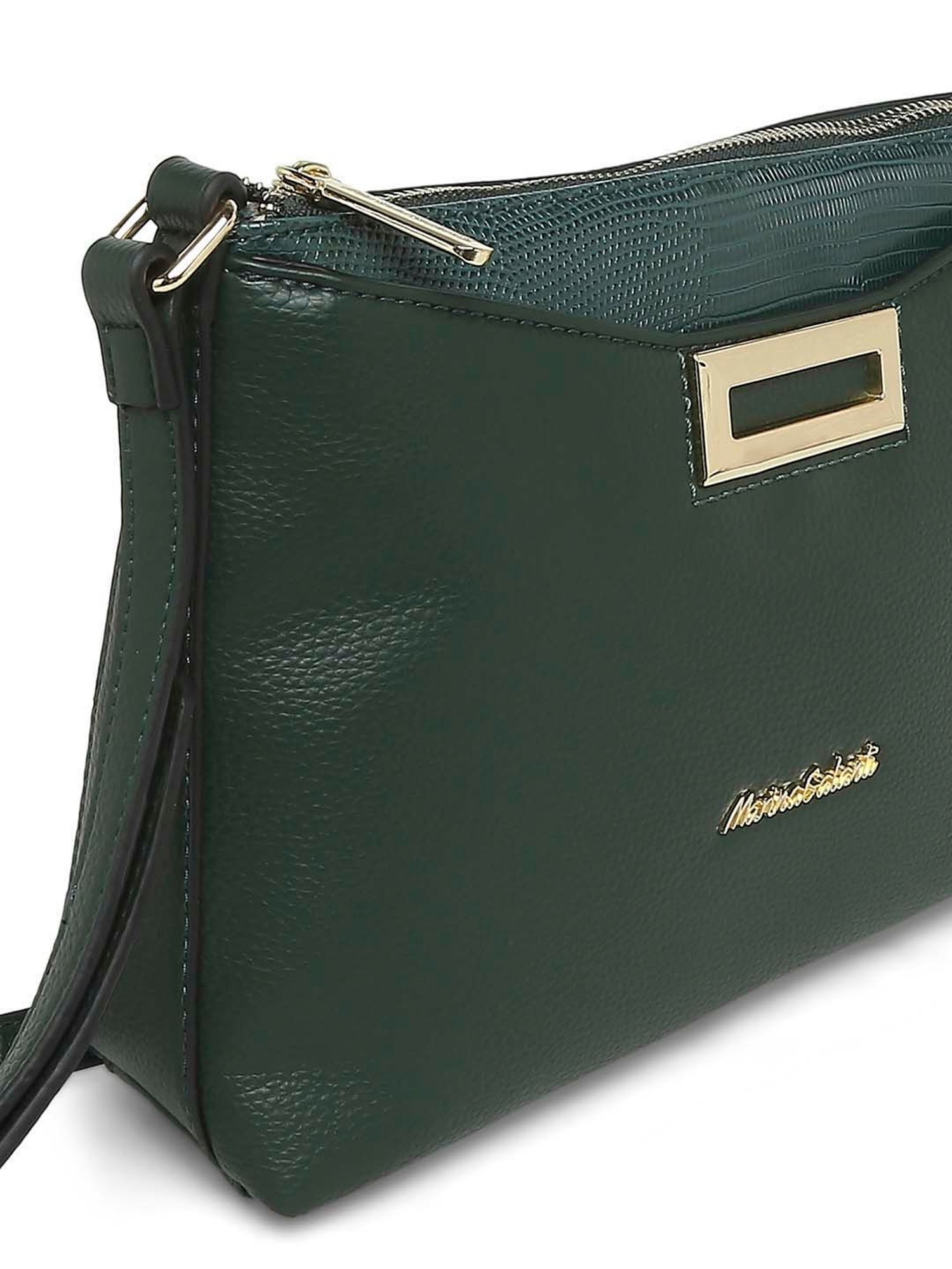 Marina Galanti Green Solid Medium Sling Handbag