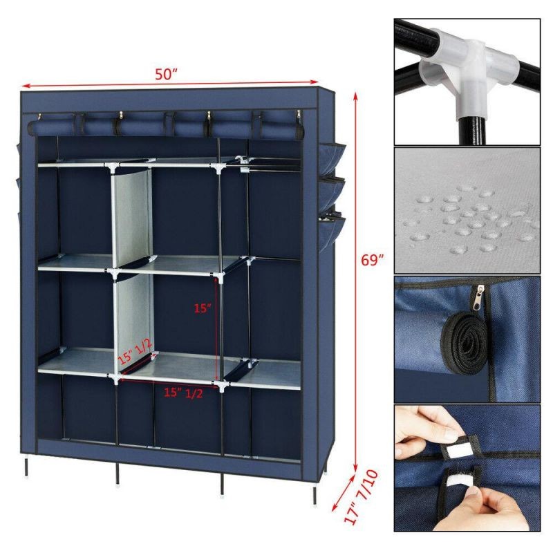 High Quality Portable Closet Wardrobe Clothes Shoe Rack Storage Organizer Shelf