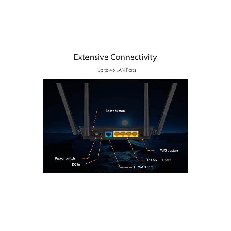 RTAC1200 V2 AC1200 Dual Band WiFi Router Easy 3Step Setup 4 LAN Ports Gaming Streaming