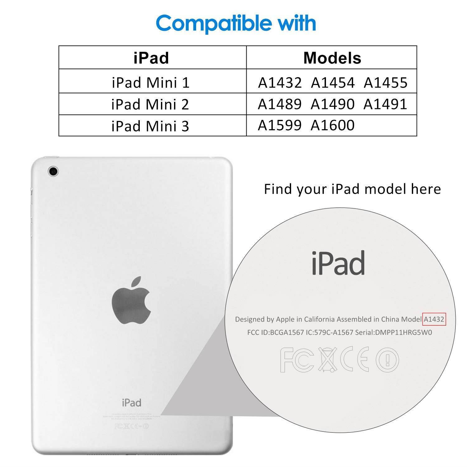 JETech Case for Apple iPad Mini 1 2 3 (NOT for iPad Mini 4), Smart Cover with Auto Sleep/Wake (Blue)