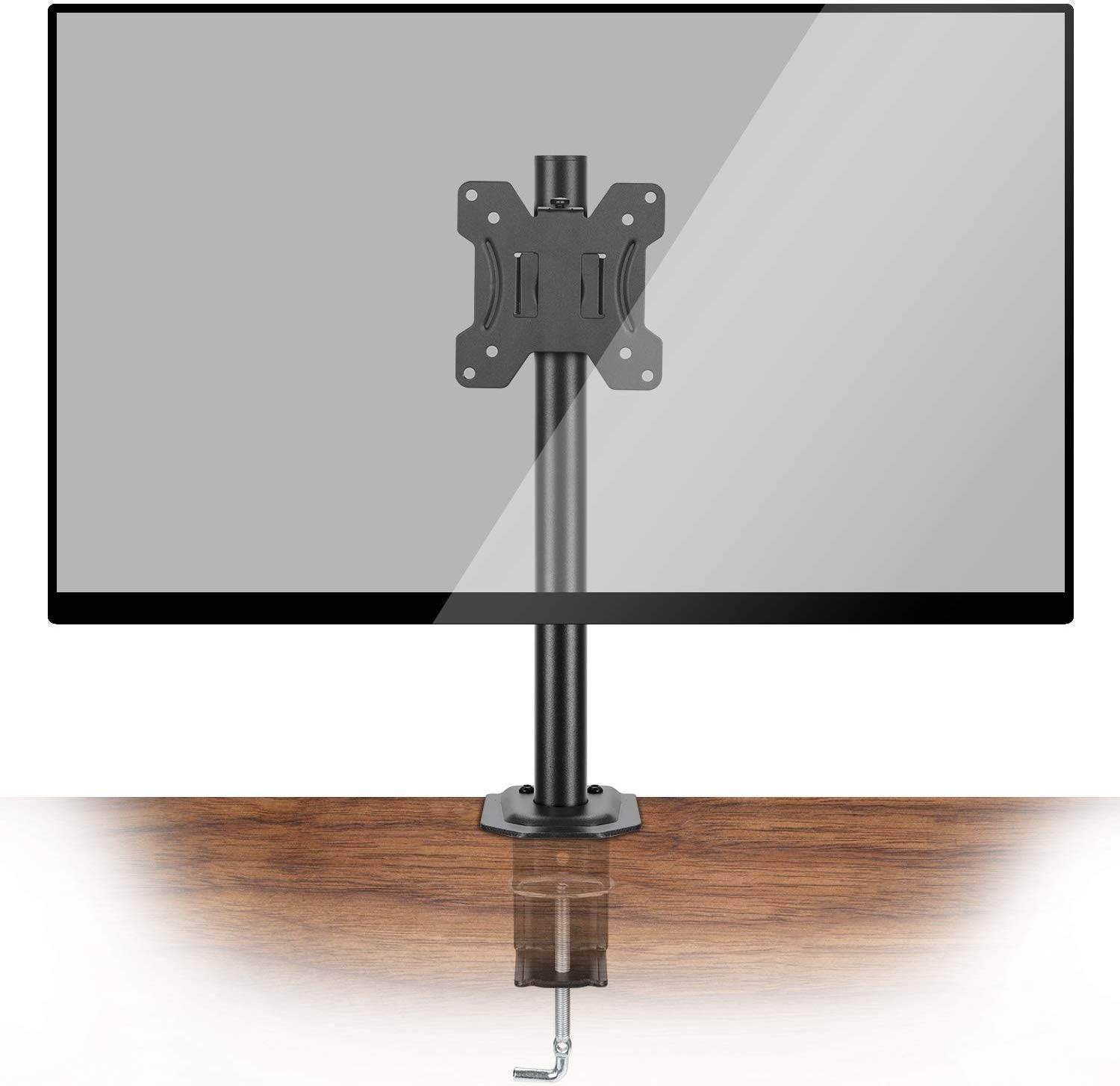 HUANUO Single Monitor Mount, LCD Computer Monitor Stand for13 inch to 32 inch Screen, Adjustable Height, Tilt, Swivel, Rotation, Weight up to 17.6lbs