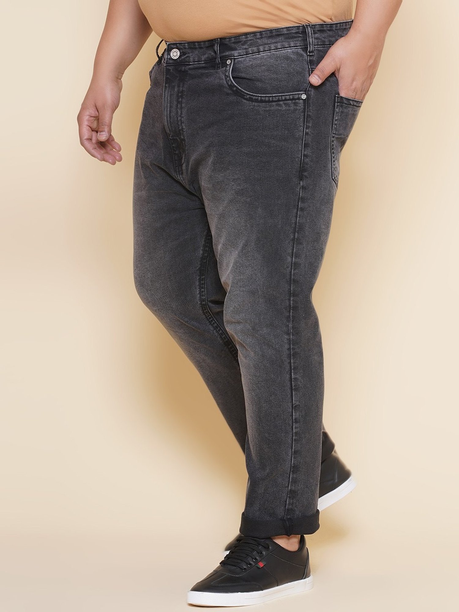 John Pride Coal Black Regular Fit Jeans