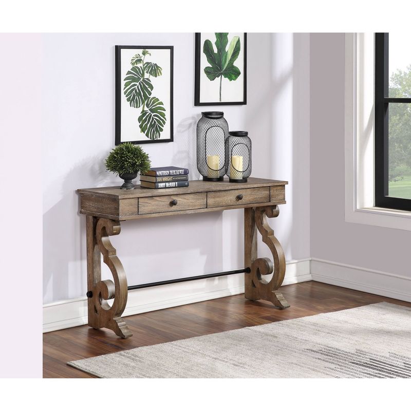 Sherwood Occasional 2 Drawer Console Table Brown - Treasure Trove Accents