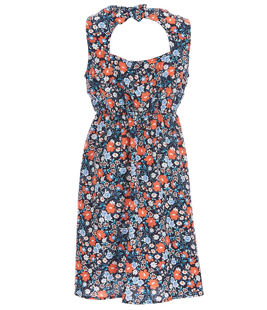 Mini Molly Big Girls 8-14 Cutout-Back Floral A-Line Dress