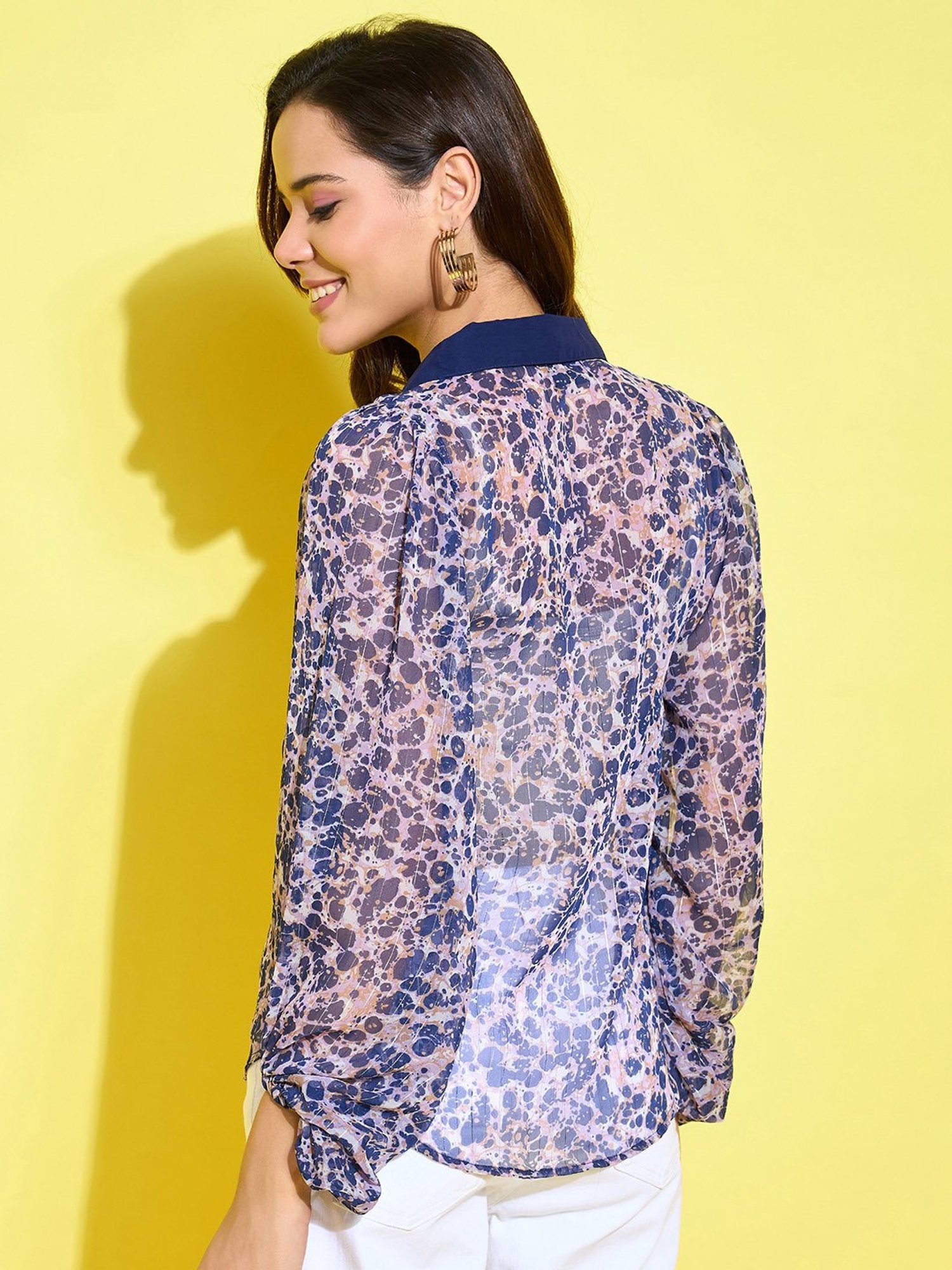 Anvi Be Yourself Purple & Blue Printed Shirt