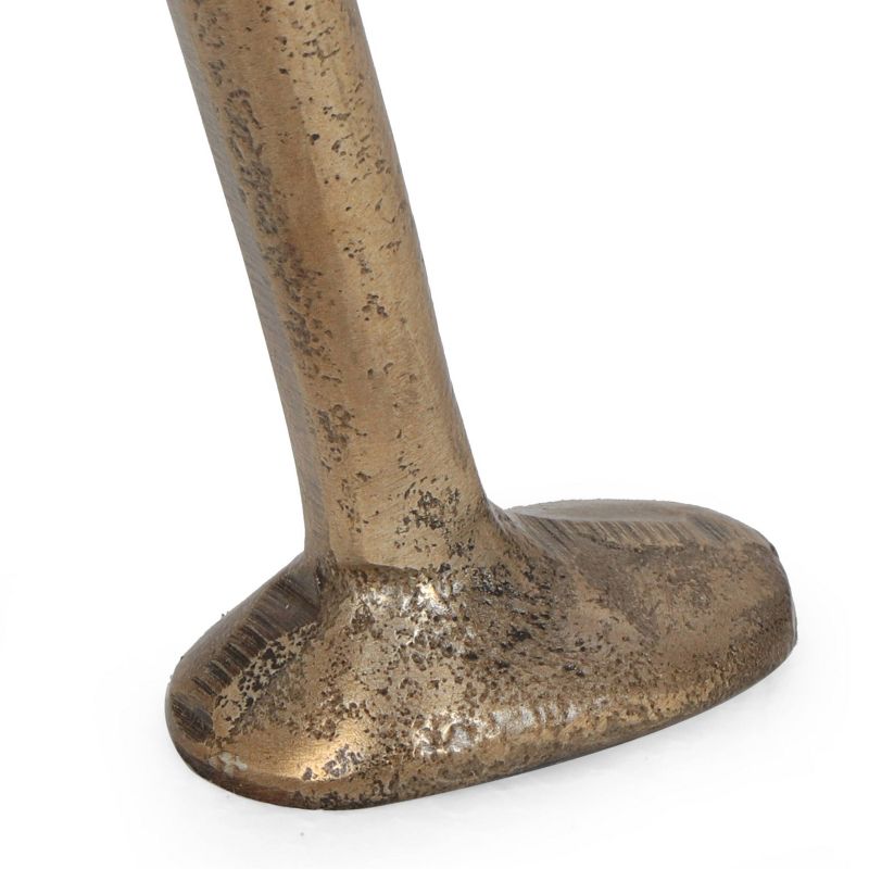 Shaffer Modern Glam Handcrafted Glass Top Aluminum Tripod Coffee Table Raw Brass - Christopher Knight Home