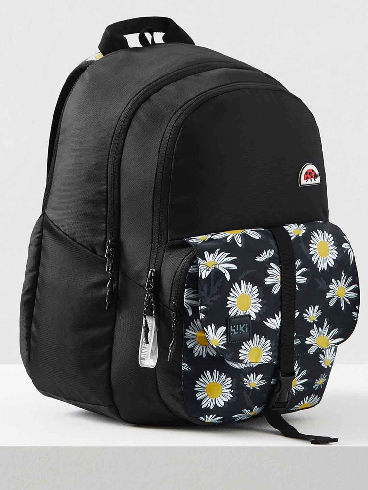 Wiki Back to School Pack Plus Black Polyester Printed Backpack - 22 Ltrs