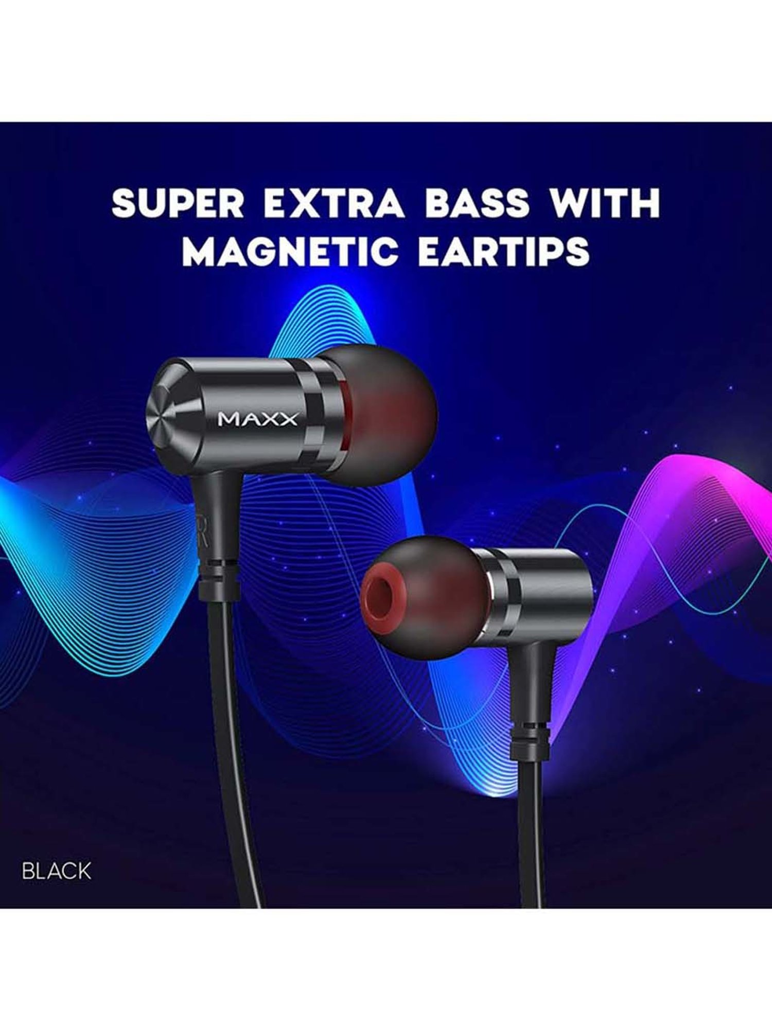 Maxx NX3 Wireless Neckband with Rapid Charge (Black)