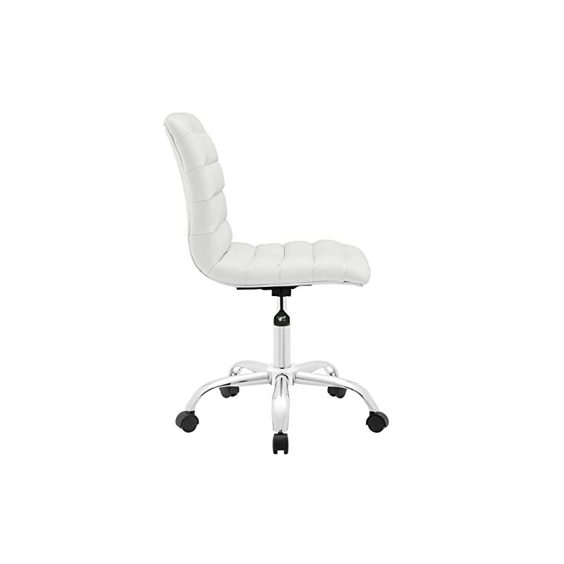 Ripple Ribbed Armless Mid Back Swivel Conference Office Chair In White