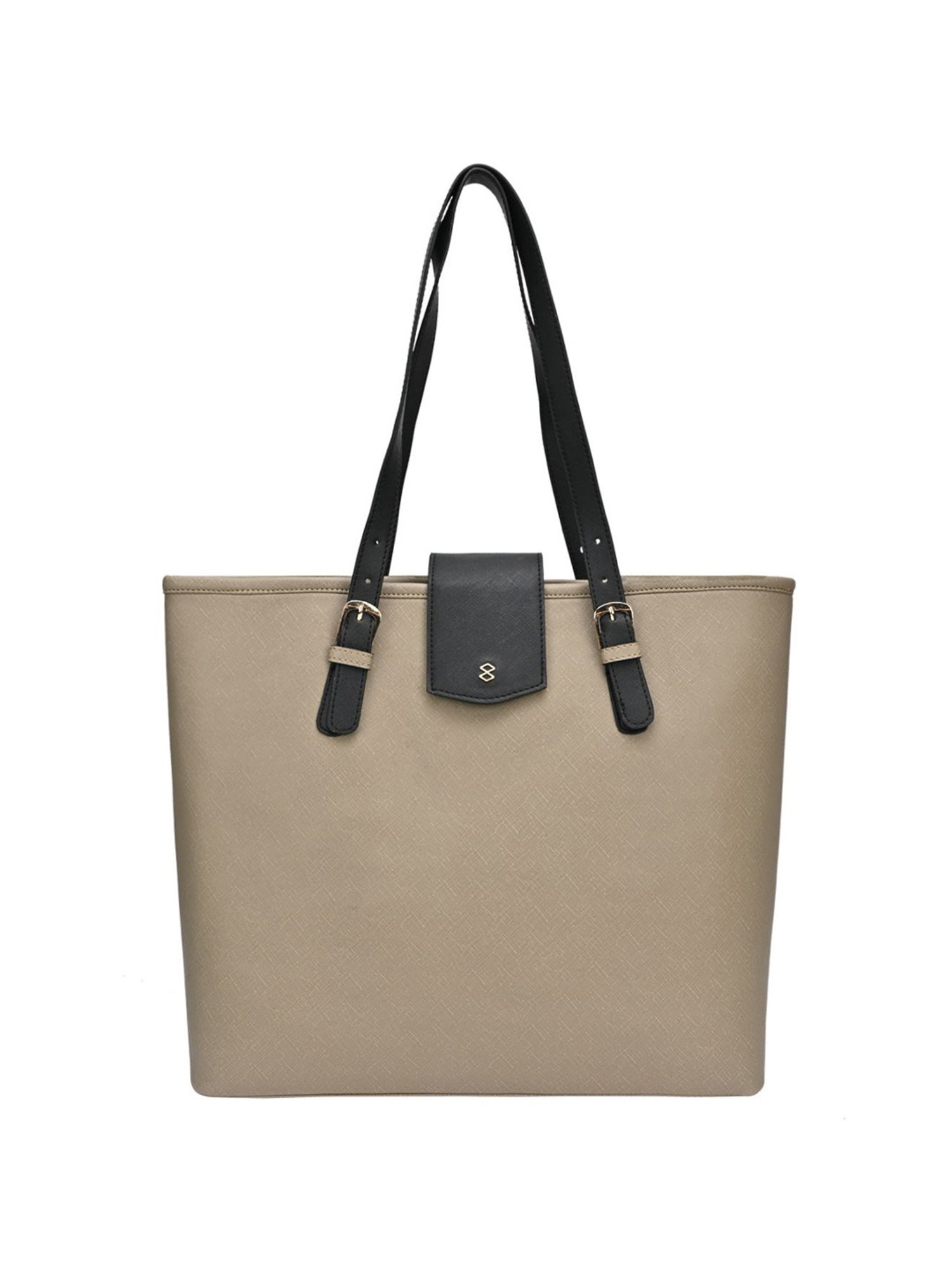 Horra Grey Solid Tote Handbag