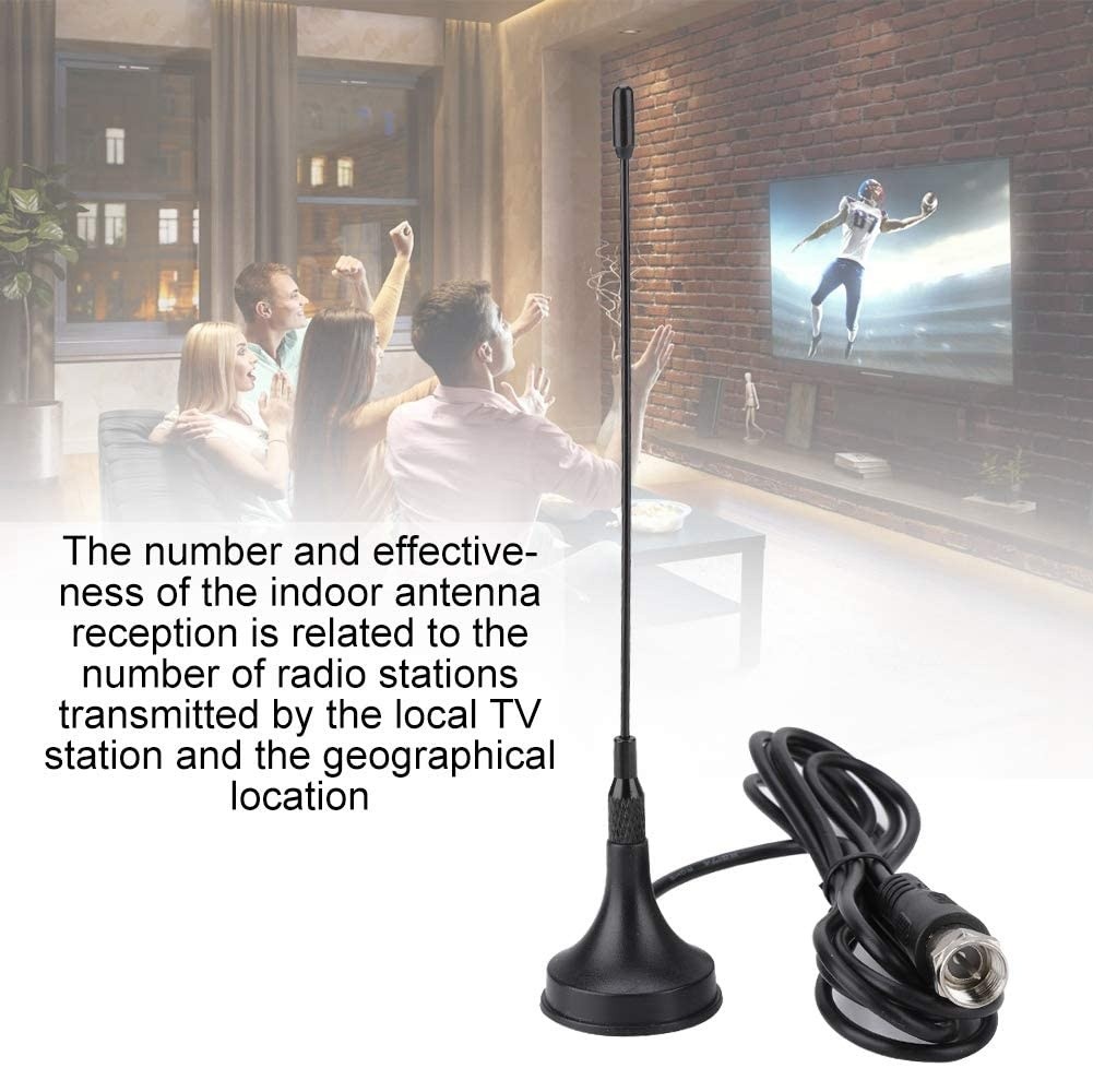 fosa Wireless Indoor TV Antenna UHF/VHF Dual-Band 1.5m F 12cm Rod DVB-T Suction Cup Antenna Waterproof for Home/Car TV, ATSC TV Country