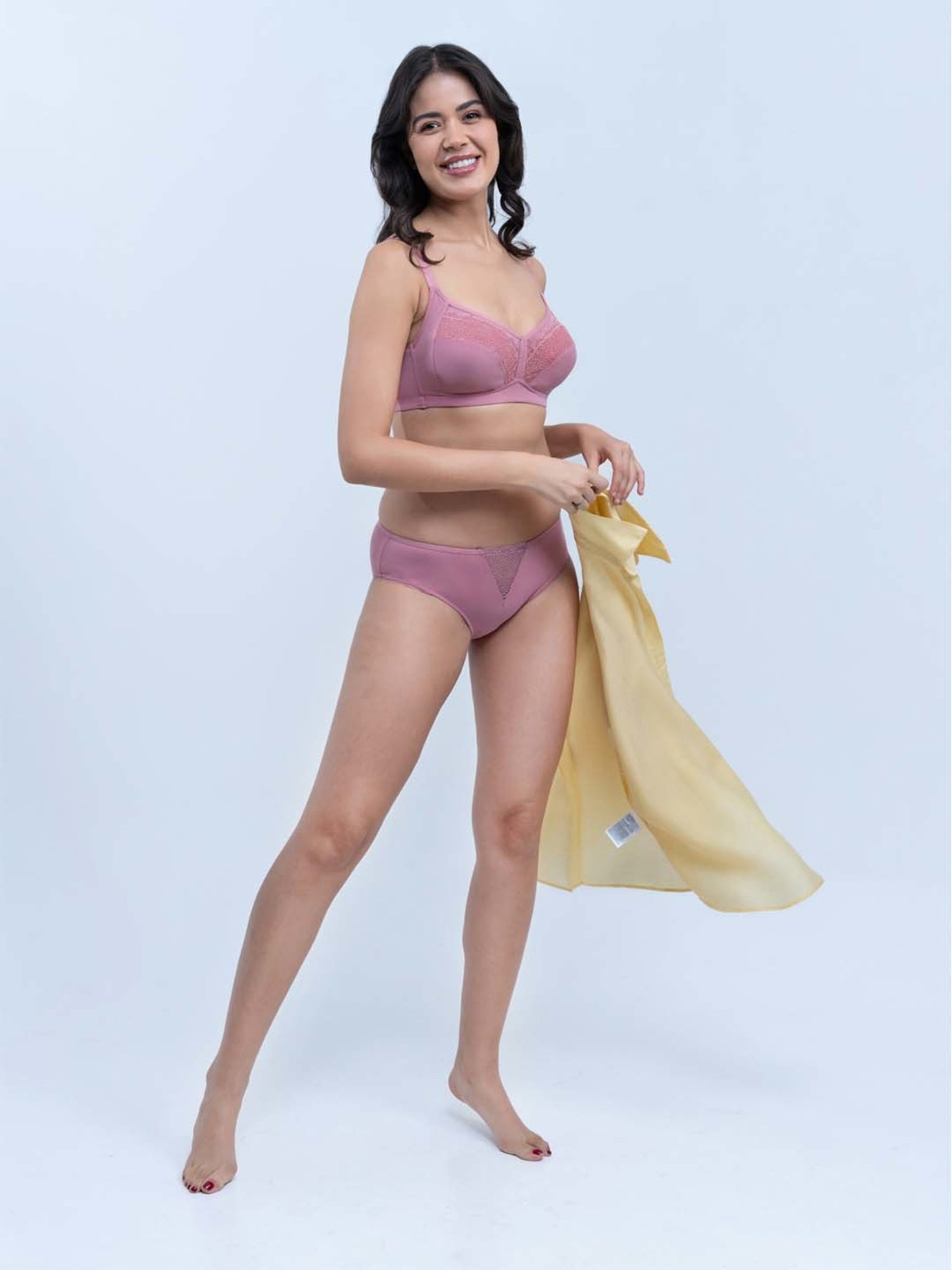 Soie Pink Lace Work Everyday Bra