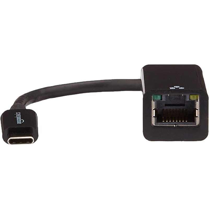Basics USB 3.1 Type-C to Ethernet Adapter Cable for Mac/PC - Black
