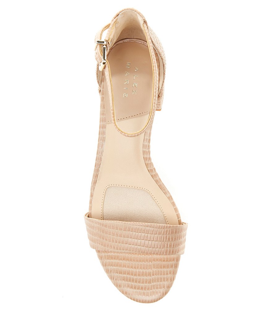 Alex Marie Malahn Embossed Leather Block Heel Dress Sandals