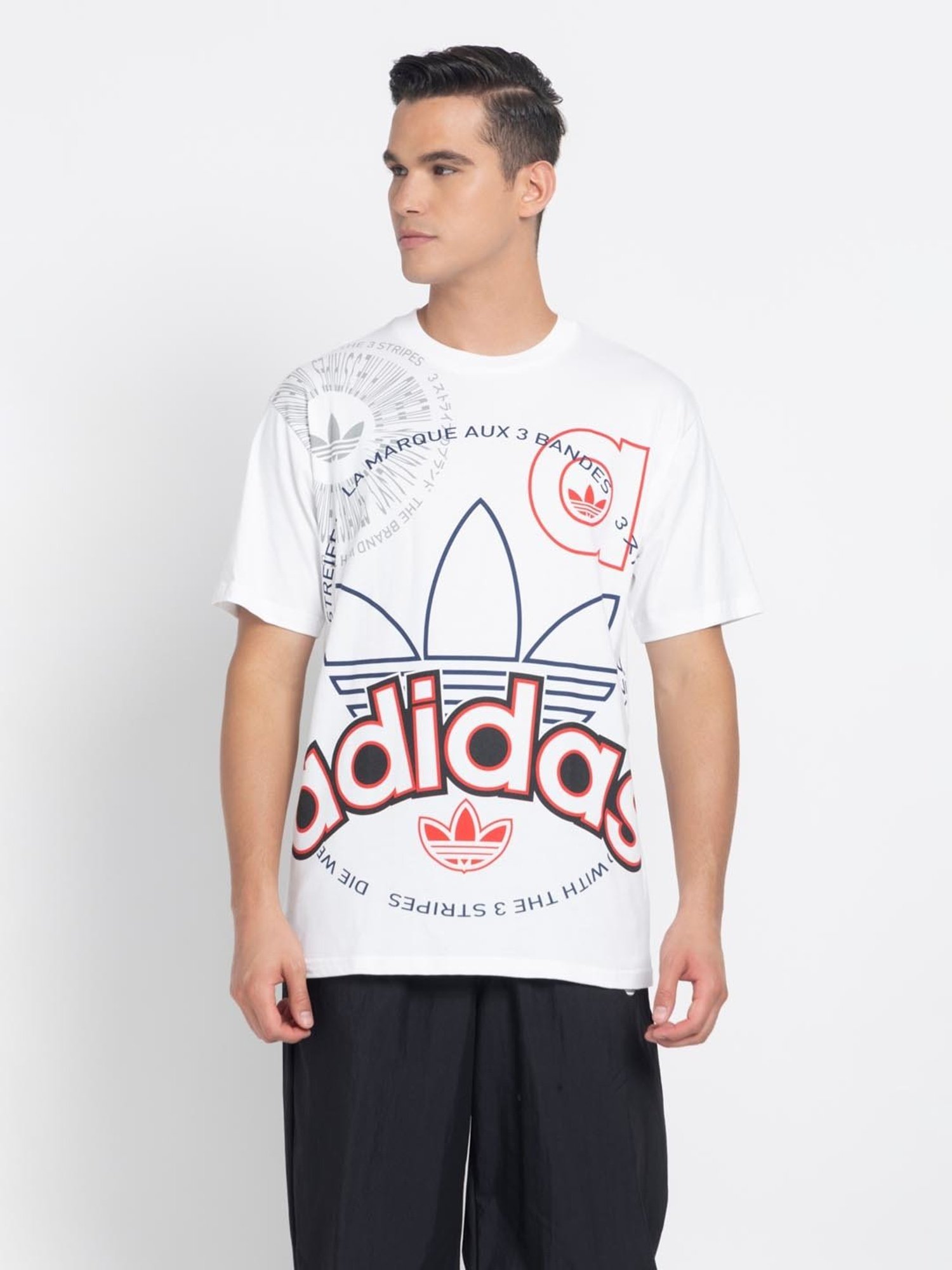 Adidas Originals White Regular Fit Printed T-Shirt