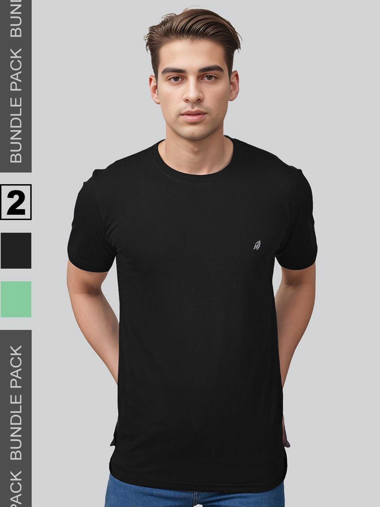 Lux Nitro Black & Green Regular Fit T-Shirt