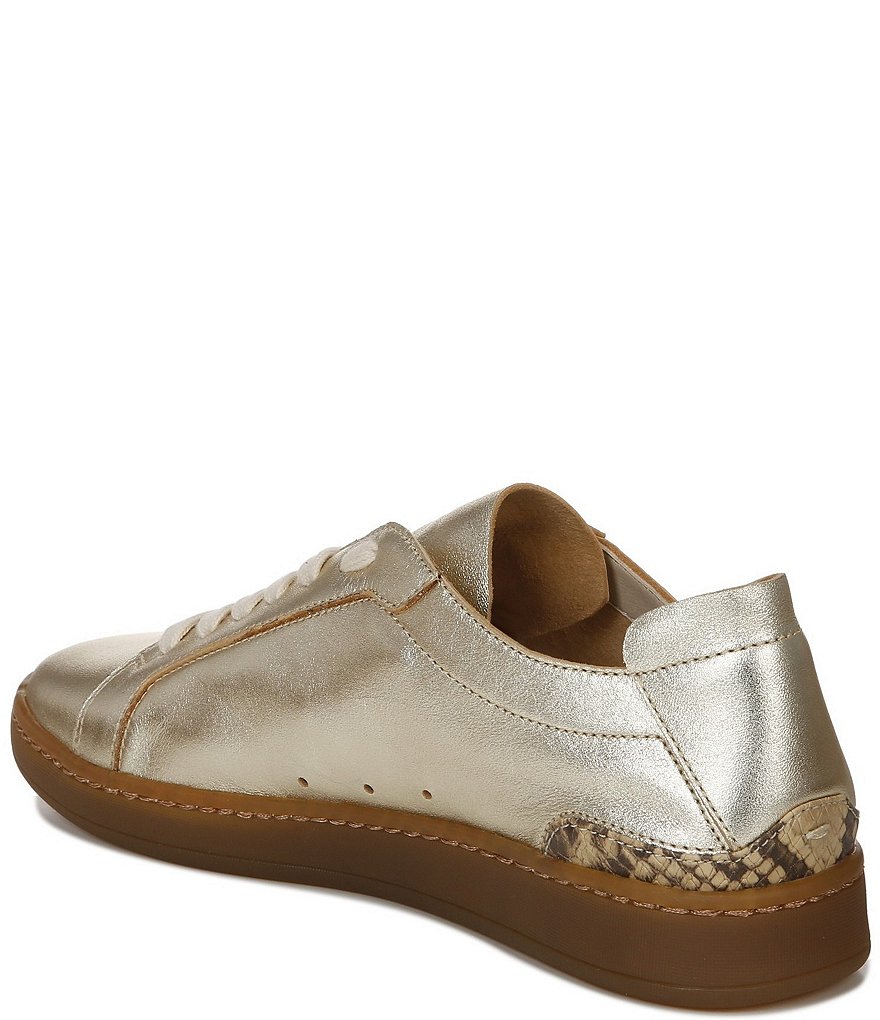 Sam Edelman Jayme Metallic Leather Snake Print Detail Lace-Up Sneakers