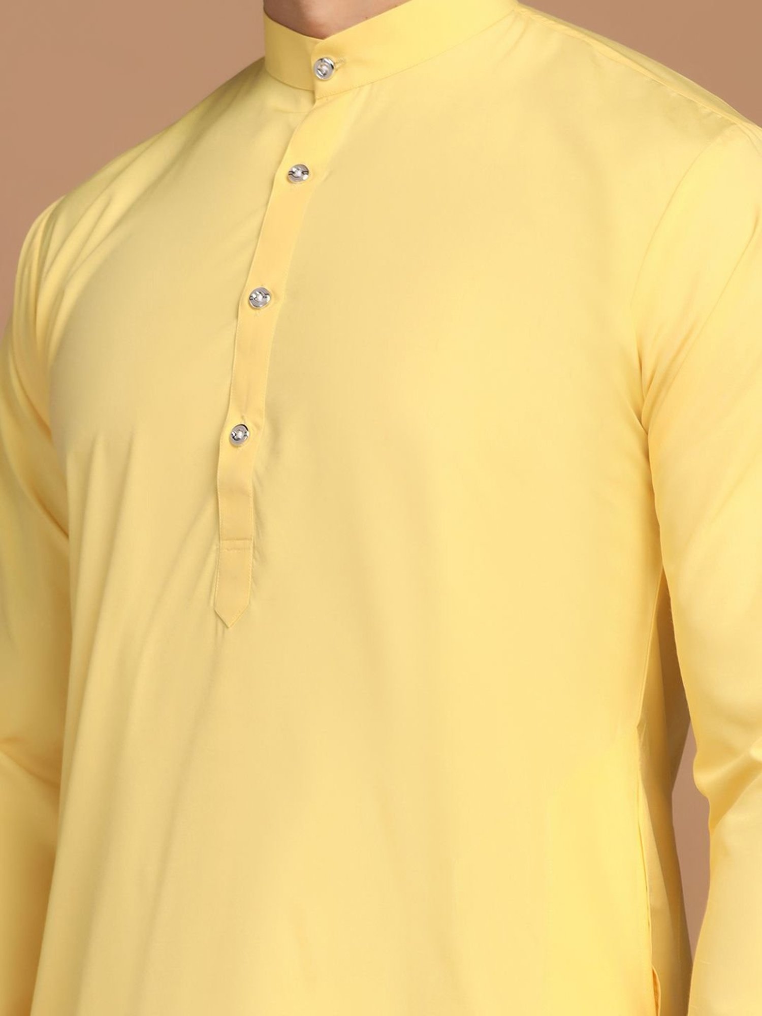 Manthan Fawn & White Regular Fit Kurta